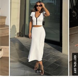 Commense White Pencil Skirt